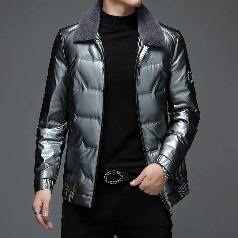 Men's Down Jacket Warm Parka With Fur Collar For Winter Style_voghion.com