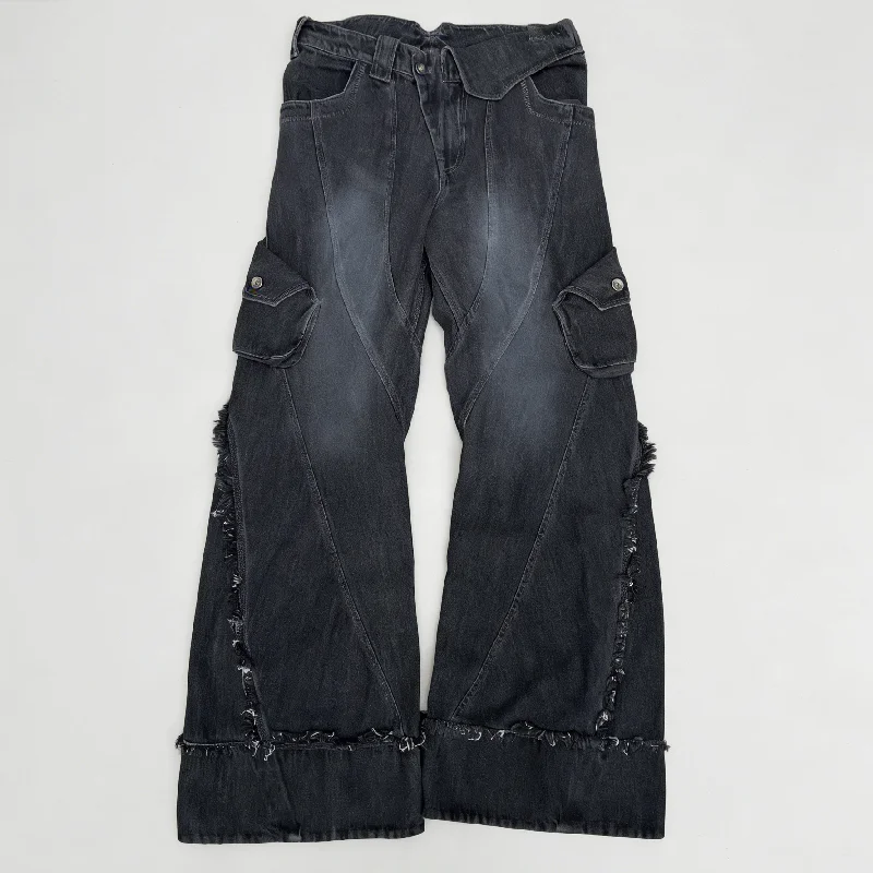 Manufacture Custom 100% Cotton Distress Printed Dirty Denim Vintage Washed Straight Style Custom Logo High Waist gallery 6