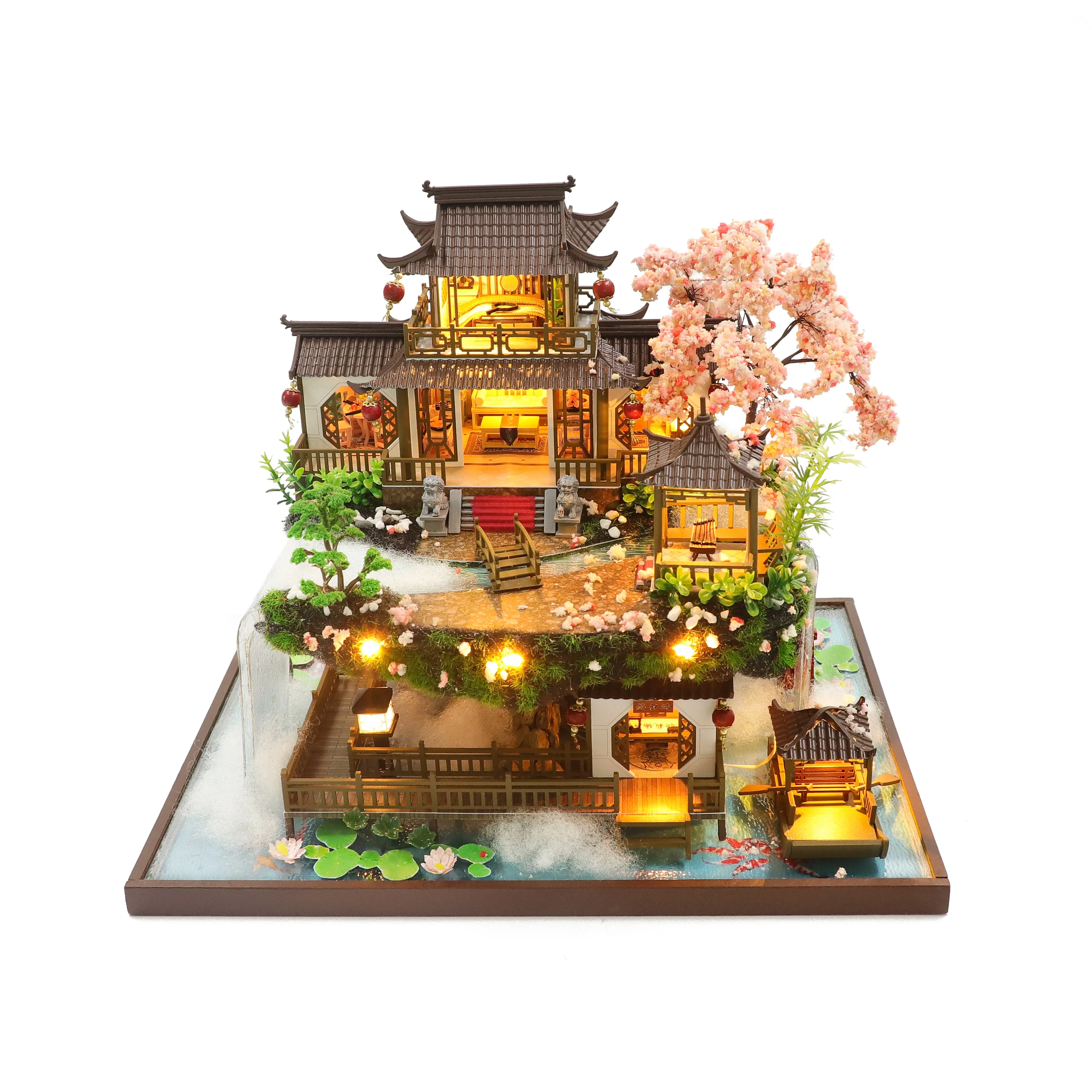 1:24 Schaal DIY Miniatuur Poppenhuis Kit Chinese Stijl DIY Cottage
