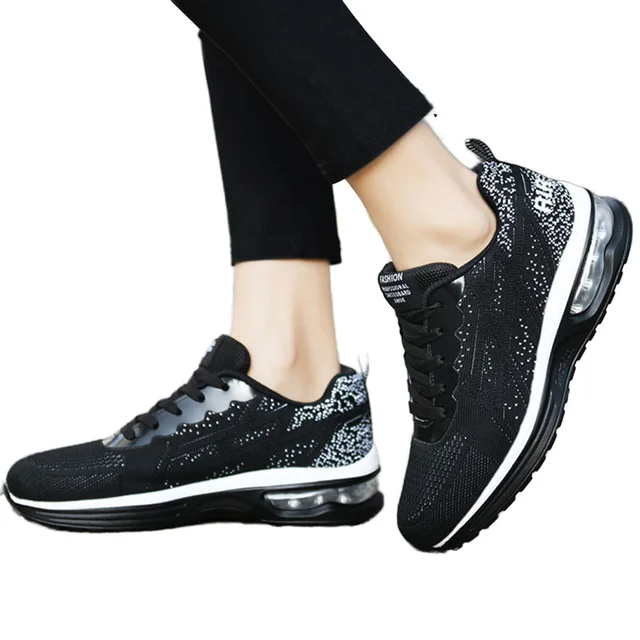 Factory Wholesale Air-cushioned Shock-absorbing Mesh Breathable Running Sports Shoes for Women Running Shoes Women