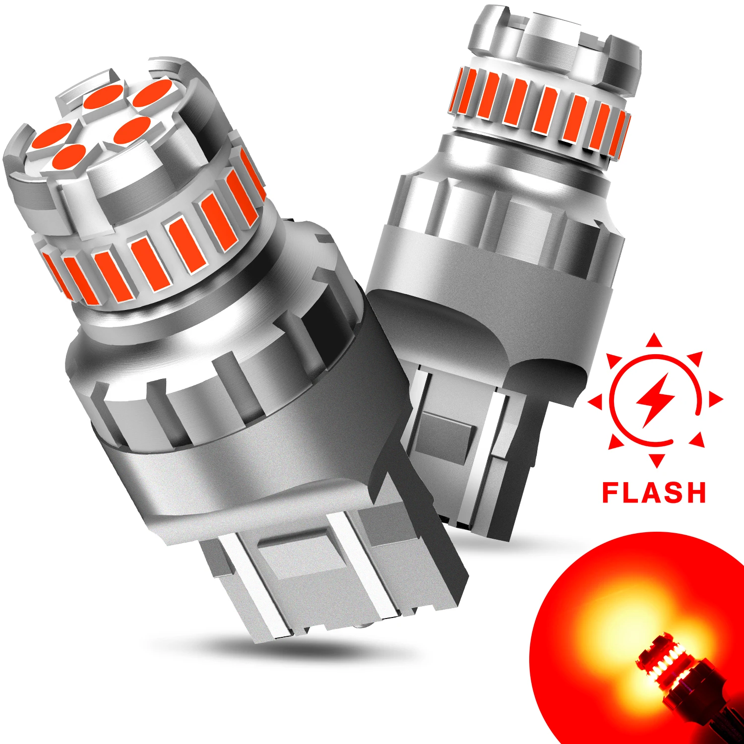 7443 LED Strobe Flashng Blnkng Brake Tal Lght Parkng Safety
