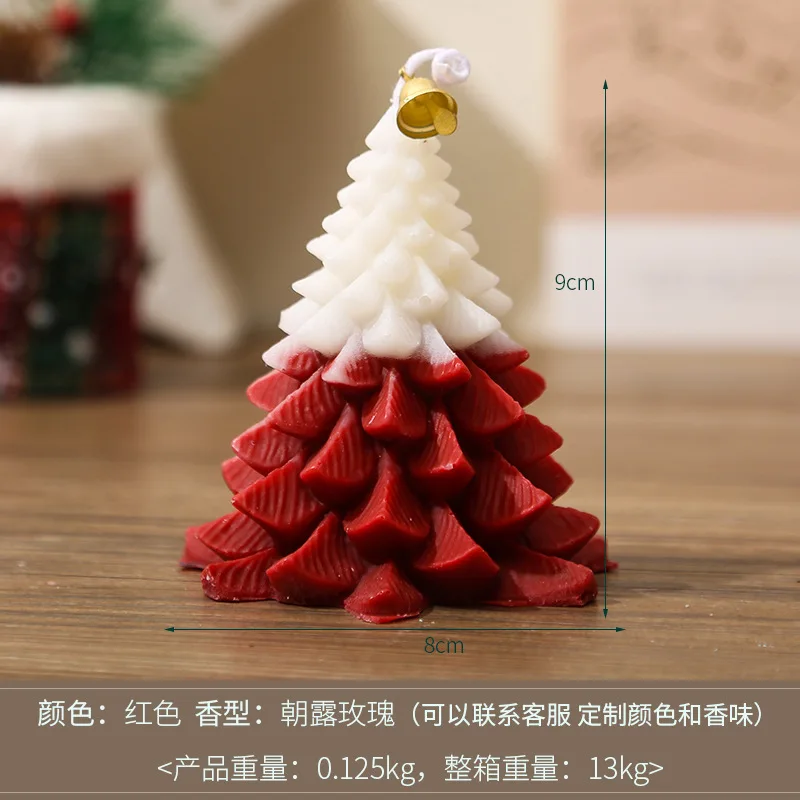 Winter Candle Christmas Tree Shape Scented Aroma Candle Ambiance Sensation Snowflake Christmas Modeling Gift Christmas Candle