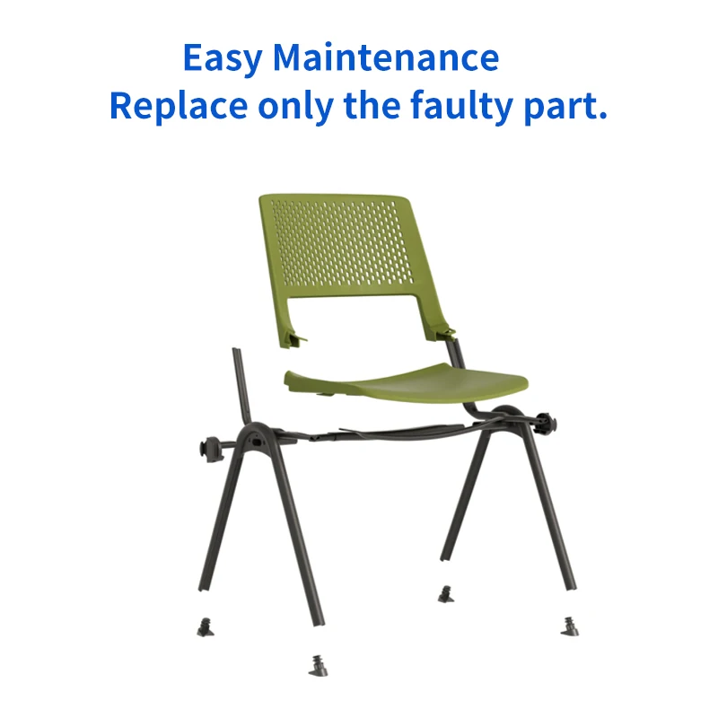 University College School Training Room Conference Chair Durable Metal Plastic Stackable Student Study Chair for Office Meeting