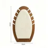 Colgante pequeño ovalado de lino para collar, color madera de nogal, 16*7*27cm.