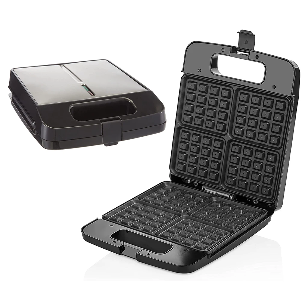 Aifa 3 in 1 4 Slice Sandwich Maker Non-Stick Coated Detachable Plates Opens 180 Degrees SS Surface 4 Slice Waffle Maker