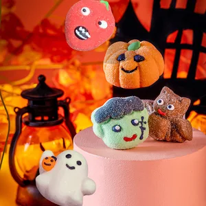 Halloween Children's Funny Pumpkin Lantern Green Ghost Customized Factory-Coated Snacks  Marshmallow Mixed Pack Candy