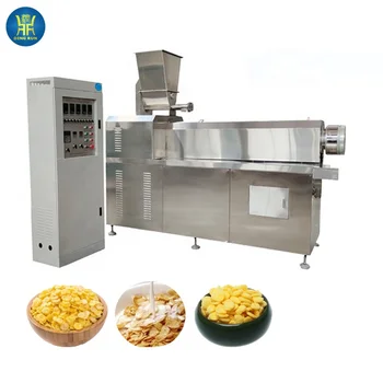 industrial breakfast cereal corn flakes machines corn flakes extruder process line