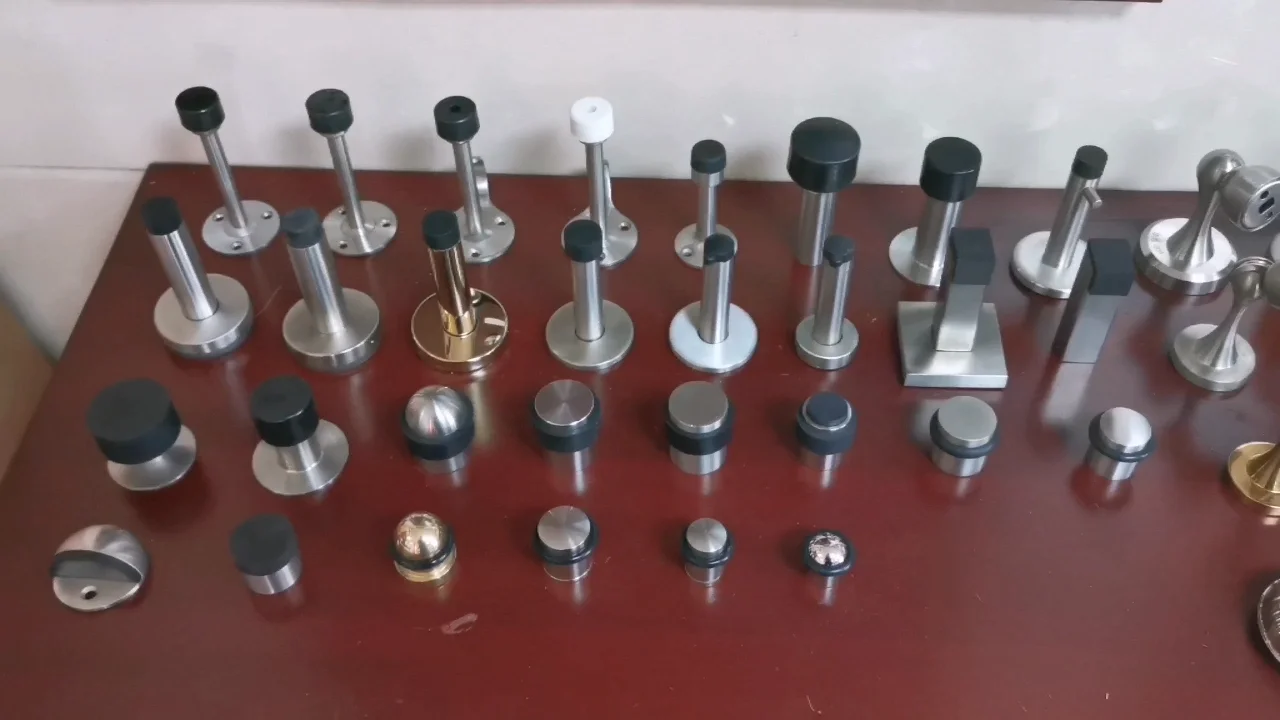 Glass Shower Door Stop Wall Floor Mounted Rubber Stainless Steel Door