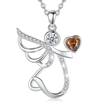 925 Sterling silver love heart you are my angel guardian angel pendant necklace