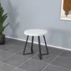 Tavolo rotondo - motivo bianco solido - gambe a V nere - 60 cm