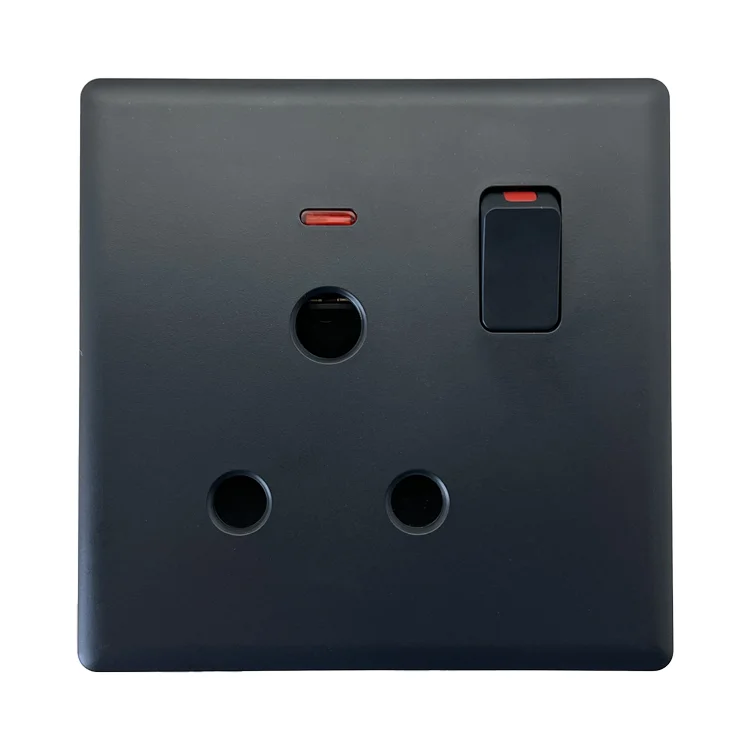 VNX 2026 Factory Black Color 15A Three-Pin Multi With Neon British Standard Grounding PC Material for Electrical Home