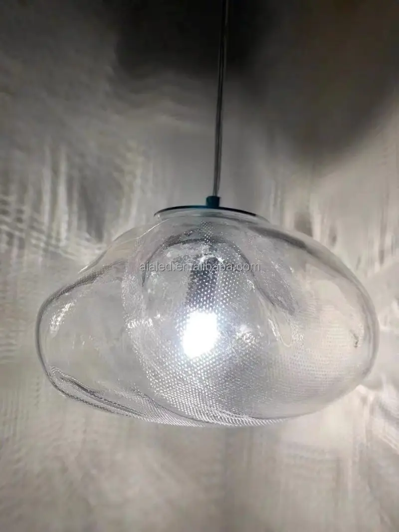 Glass Cloud Pendant Lamp Modern Hanging Hotel Luxury E27 Droplight Chandelier for Villa Home Bar Restaurant Decorative Light