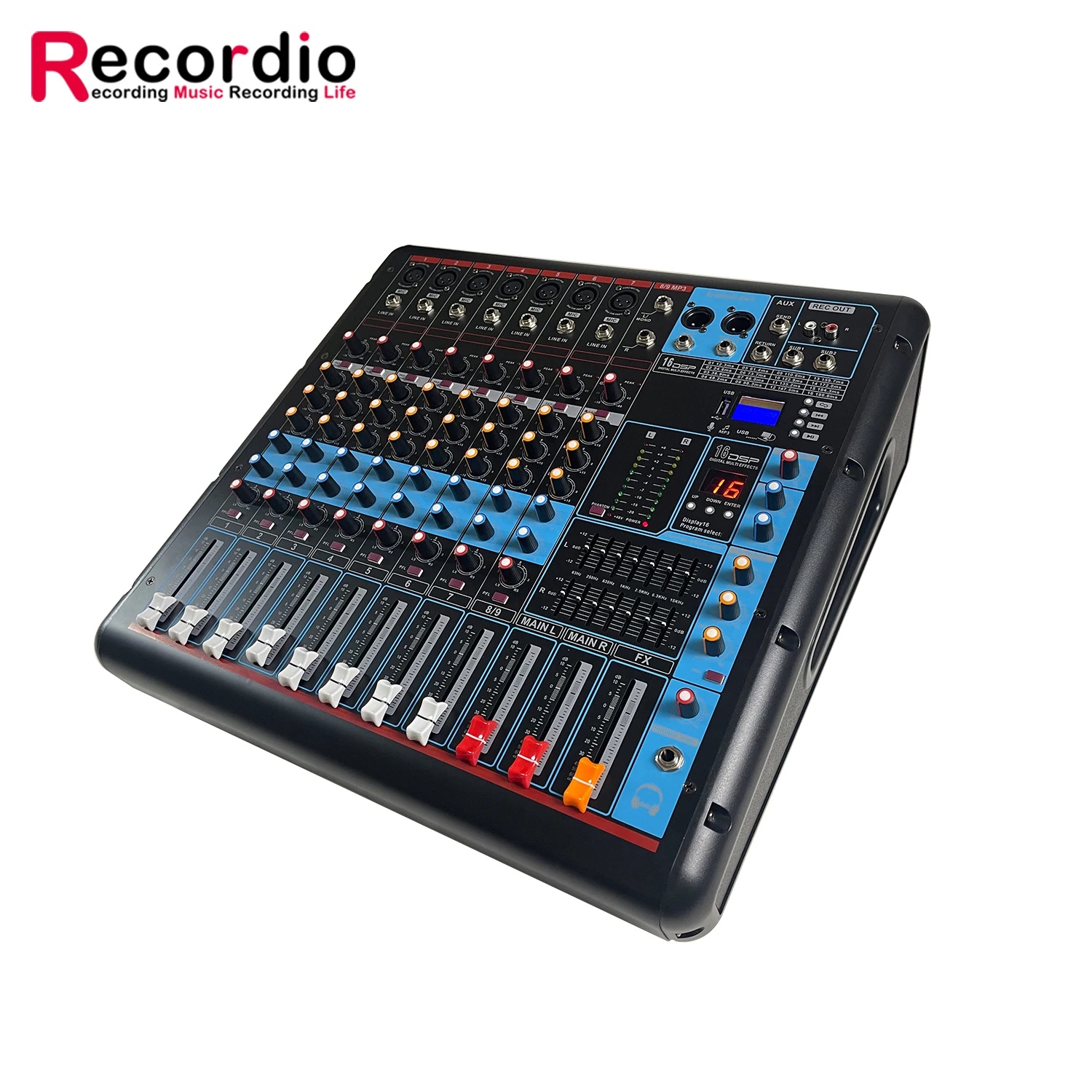 GAX-880 8-Channel Audio Mixing Console & Power Mixer Audio