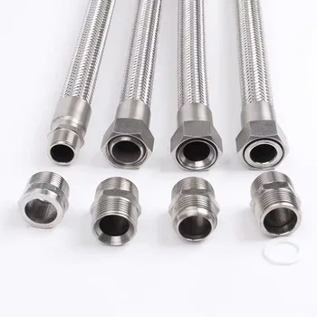 Customized Stainless Steel 304 Threaded Connection Flex Wire Braid Flexible Metal Hose Metal bellows