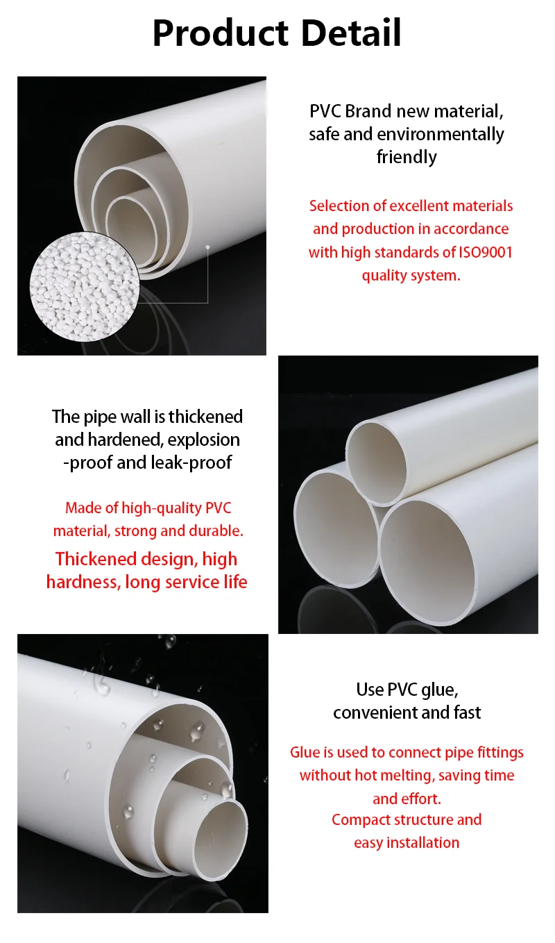 Pvc Sewer Pipe 2inch 3inch 4 Inch Pvc Perforated Drainage Plastic Sewer