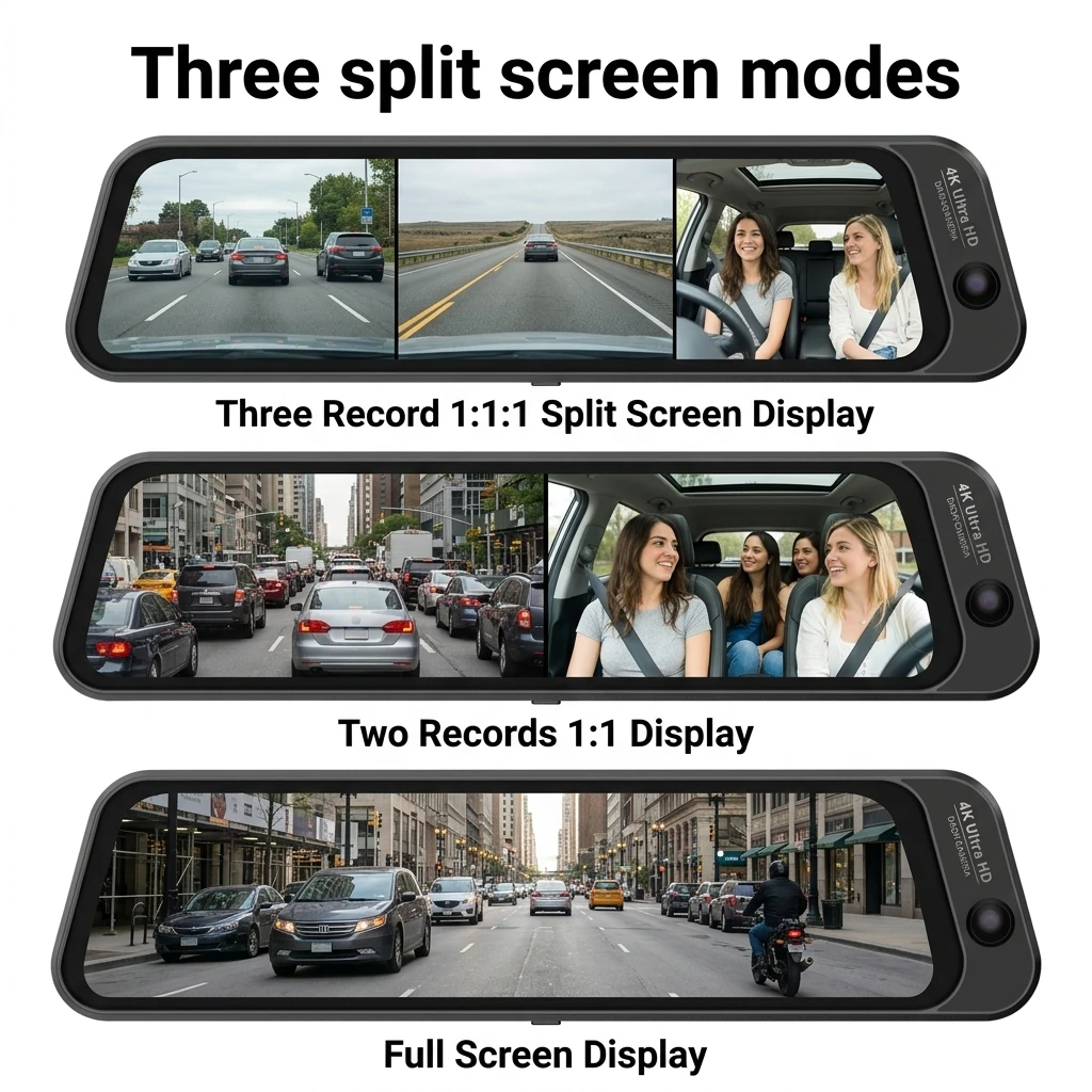 VIEVGUARB HS20 Dash Cam G-Sensor Parking Monitor Loop Recording App Control 4K WiFi Night Vision Touch Screen ADAS