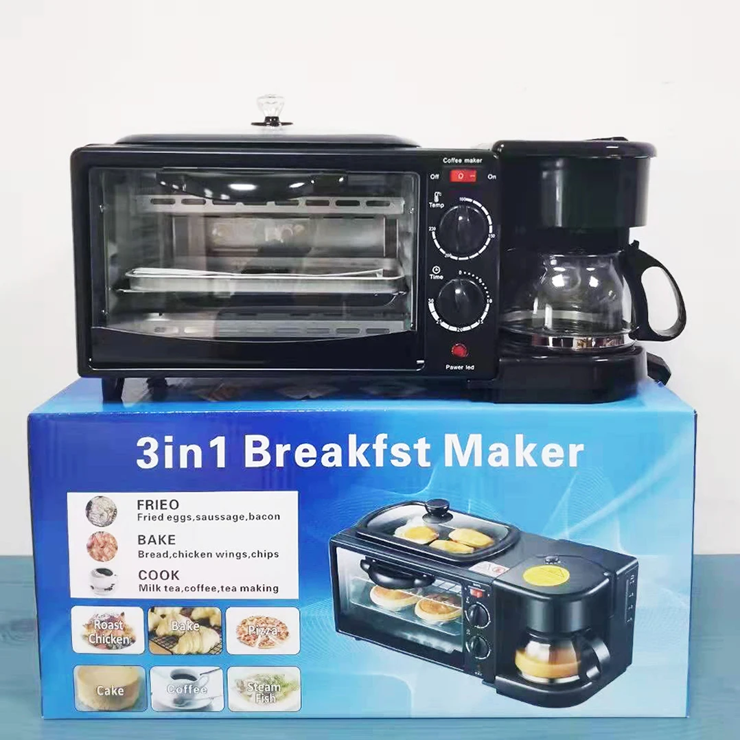 tres en una máquina de desayuno 24v horno de microondas mejor