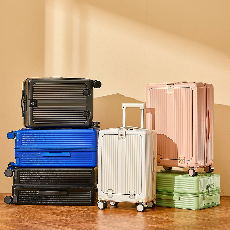 Valise Cabine 20 Pouces (55 Cm) Rigide - Compartiment Ordinateur, Port USB, Porte-gobelet - ABS/PC Anti-rayures - Roues 360° - 11