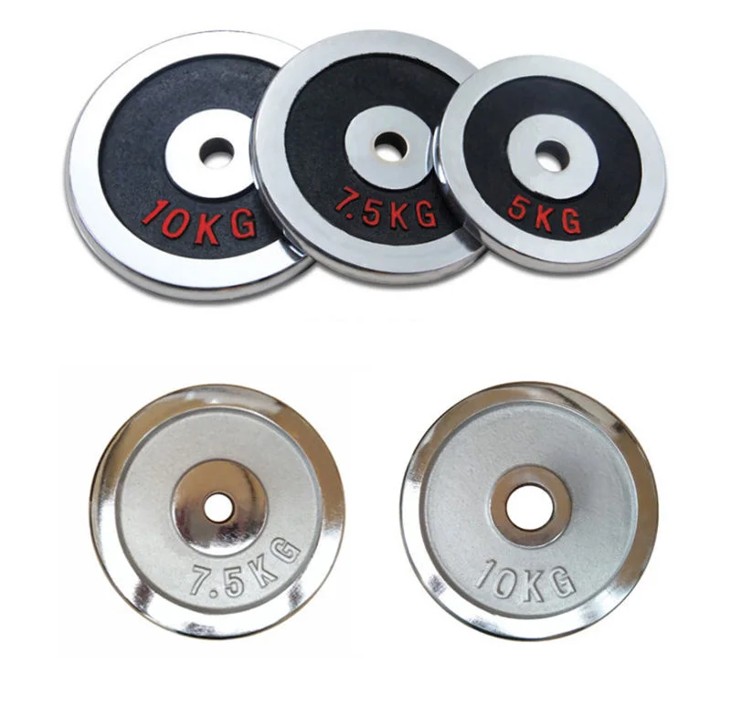Wholesale Gym Equipment Fitness Power Training Chrome Coated Case Iron Weight Plates Barbell Dumbbell Cast Iron Weight Plate