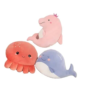 Custom Cartoon Soft Whale Plush Toy Cute Octopus Toys Pillow Sofa Dolls Cushion for Bed Decoration