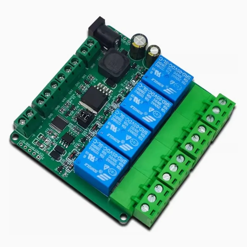Modbus RTU Four Way Relay Module RS485/TTL 4 Input and Output Plug ...