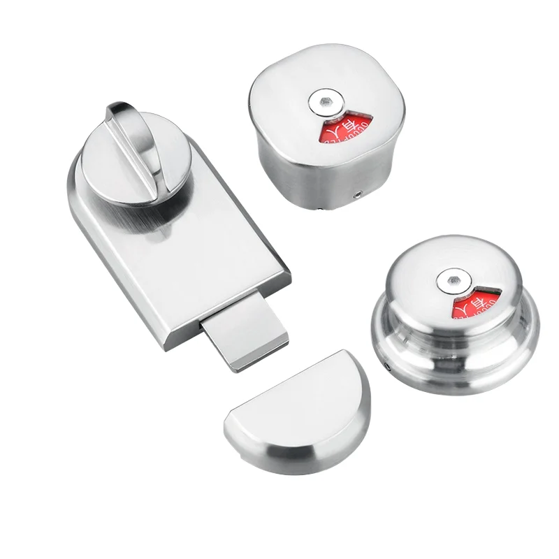 High-Quality Public Toilet Partition Lock Alloy Lock  Heavy Zinc-Alloy Unmanned Latch Lock for Toilet Partition  Hardware