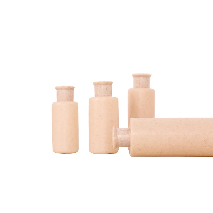 30ml 100ml Shampoo and Conditioner Bottles Luxury Wholesale Wheat Straw Recyclable Biodegradable Food Container for Shower Gel