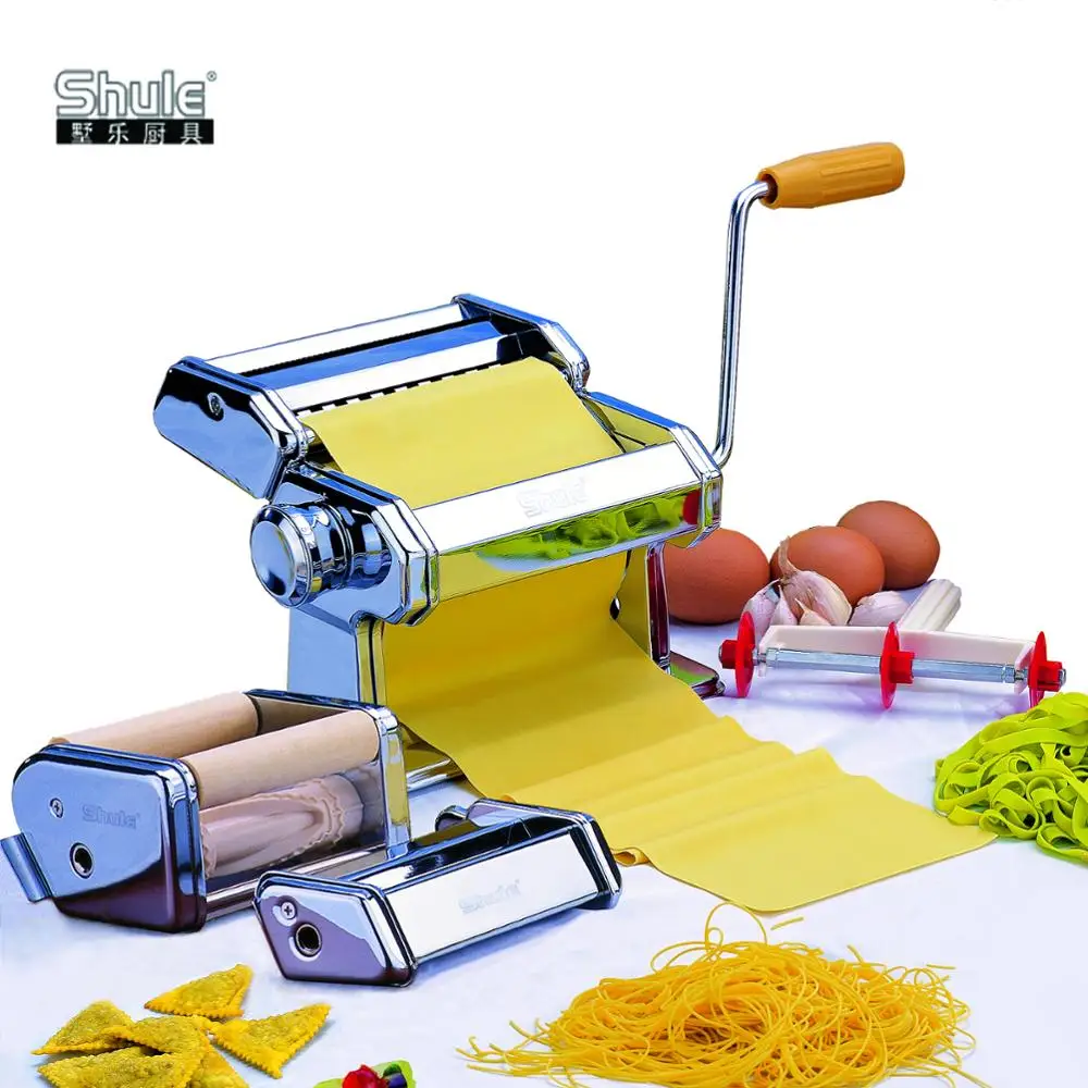 Stainless Steel Hand Operated Manual Pasta Making Machine Set (4 in 1