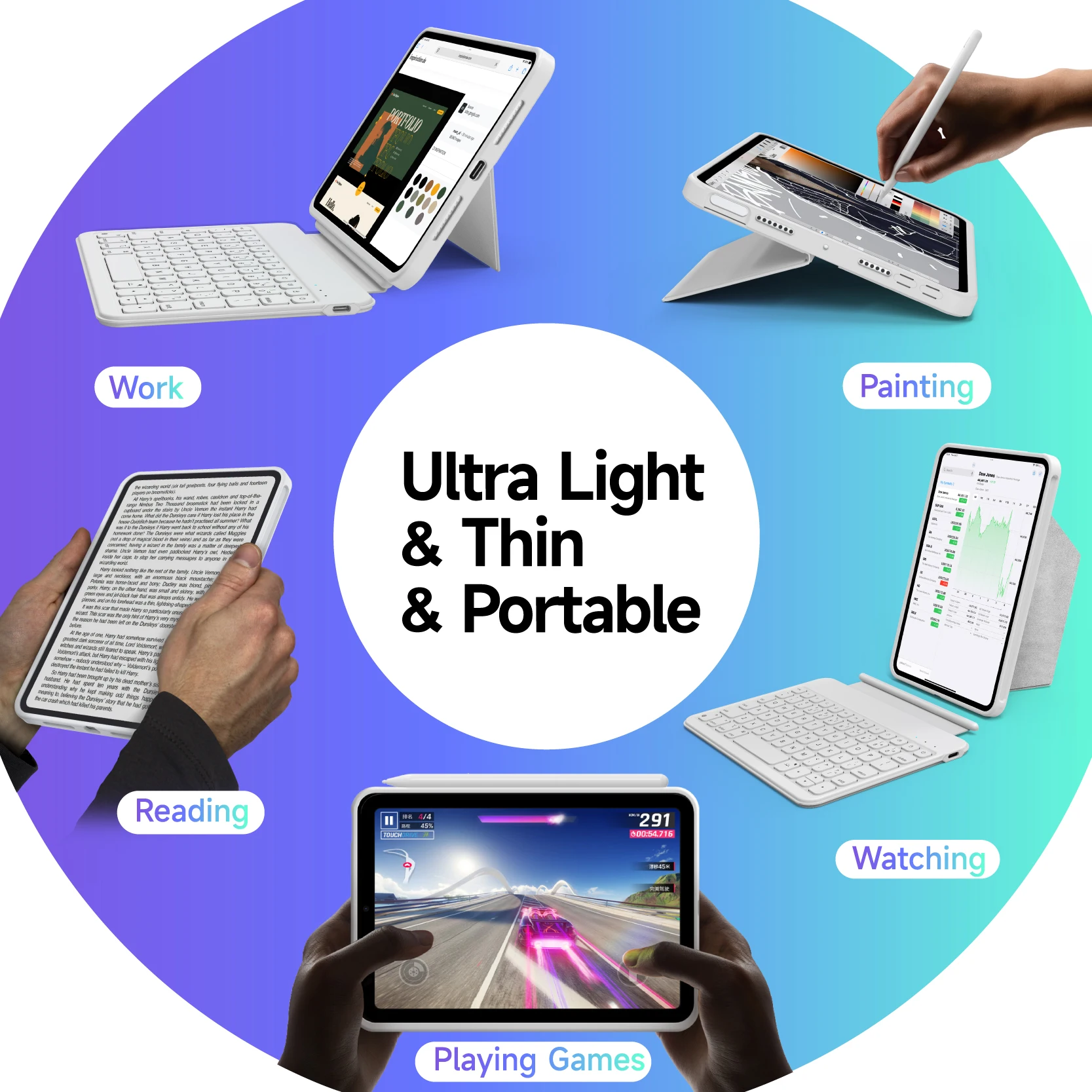 7 detachable magnetic cover with 7 colors backlight auto lock function-5