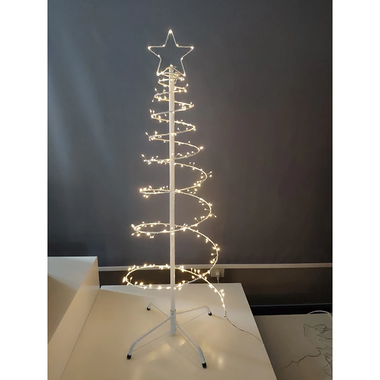 Hot sale led copper wire twinkle cluster string christmas light spiral tree