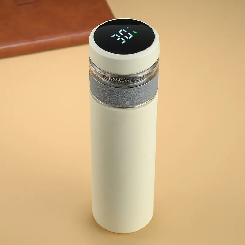 Intelligent 500ml Stainless Steel Vacuum Flask Smart LED Temperature Display Metal Insulation Water Bottle with Filter