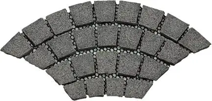China Black Basalt Garden Flamed Interlock Basalt Cube Cobblestone Stone Paving on Mesh