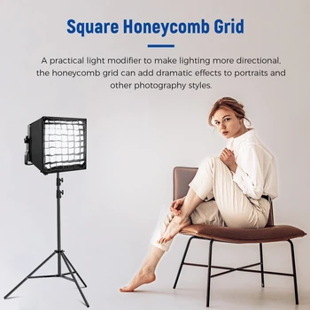 NEEWER 12.2"x11.4" Foldable Softbox Diffuser with Grid and Bag for NL660/SNL660/RGB660/RGB660 Pro/RGB660 PRO II LED Video Light detail image