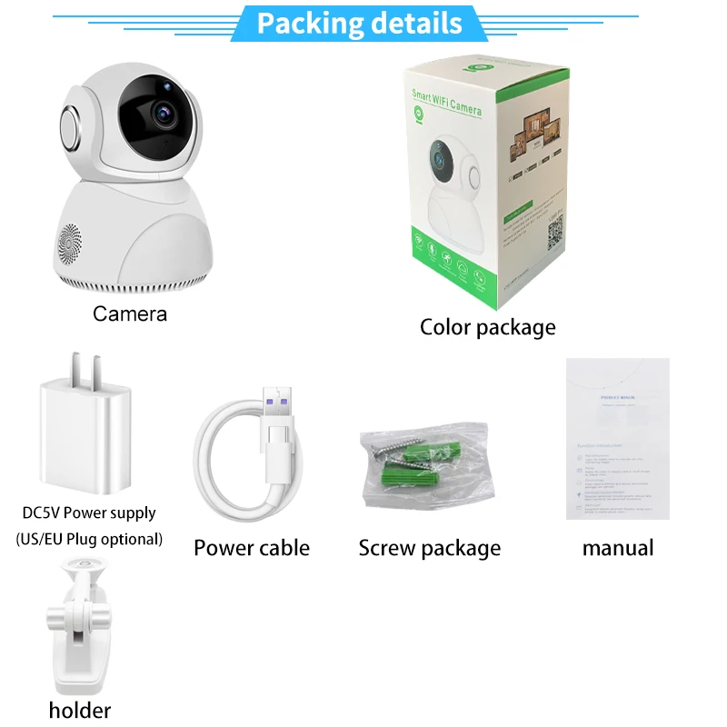 3MP Q8 Auto Tracking Two Way Audio Indoor WiFi Surveillance Network Camera V380 Pro Wireless Security WiFi IP PTZ Camera