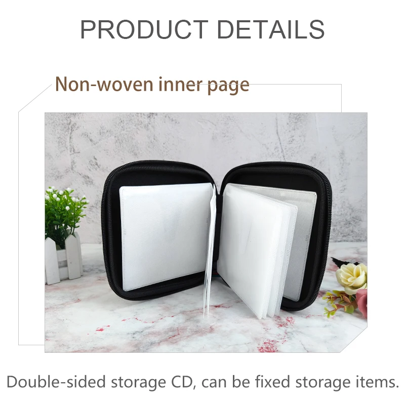 Wholesale Custom Logo Portable EVA DVD Case Travel Oxford Durable CD DVD Player Bags Cases EVA Case factory