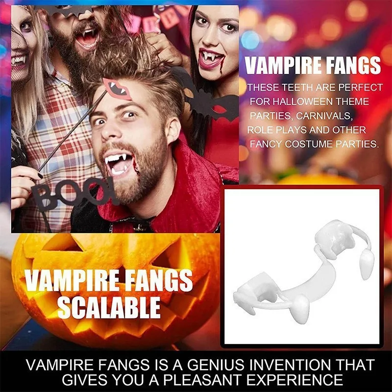 Halloween Make up Braces Retractable Vampire False Teeth Party Zombie Teeth Little tiger Teeth Vampire Fangs