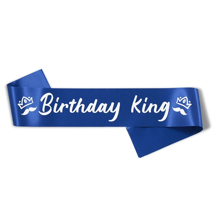 Geburtstagsschärpe „Birthday Queen“ – Blaugrün Mit Schwarzem Glitzertext, 80 Cm Lang, Inkl. Anstecknadel