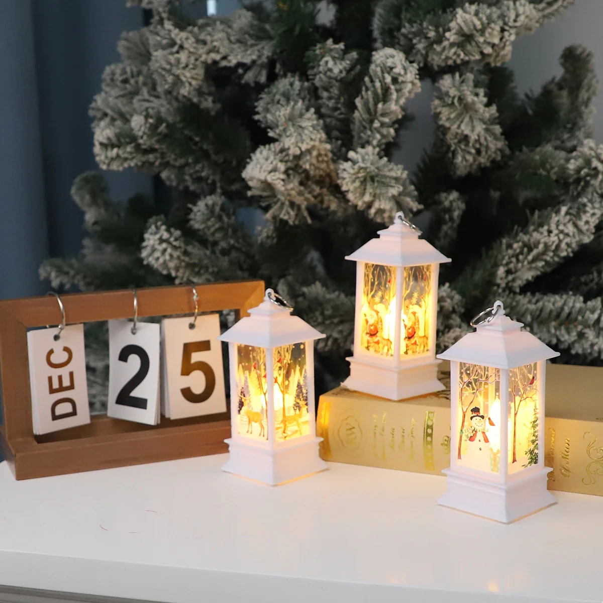 výprodej 2024 dekorace na Vánoce, dárek, umělecké výrobky, plastová lampa, vánoční sněhová koule, lampion