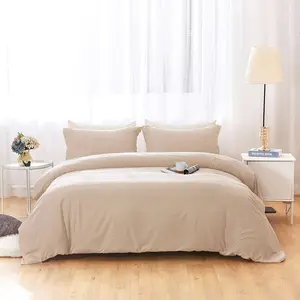 Good Quality Bedding Set New Design Solid Color Printing Duvet Cover Set Printed