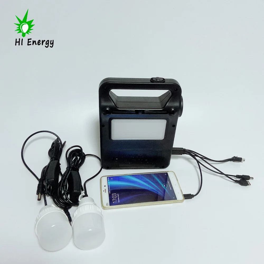 HiEnergy LED Lantern Light Multi-Purpose Solar Panel Camping Lamp with USB Charger and Battery Power Camping Kit