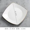 10-inch square plates with gold rims (diagonal) [30 per box]