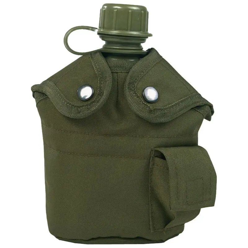 PE Plastic Water Bottle Tactical Kettle Canteen With Pouch Outdoor Camping Hiking Drinking Water Bottle