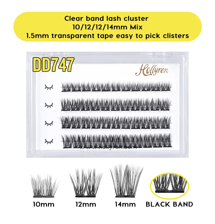 Hollyren Pre Bond Technology No Glue Needed Lashes Natural Look Self