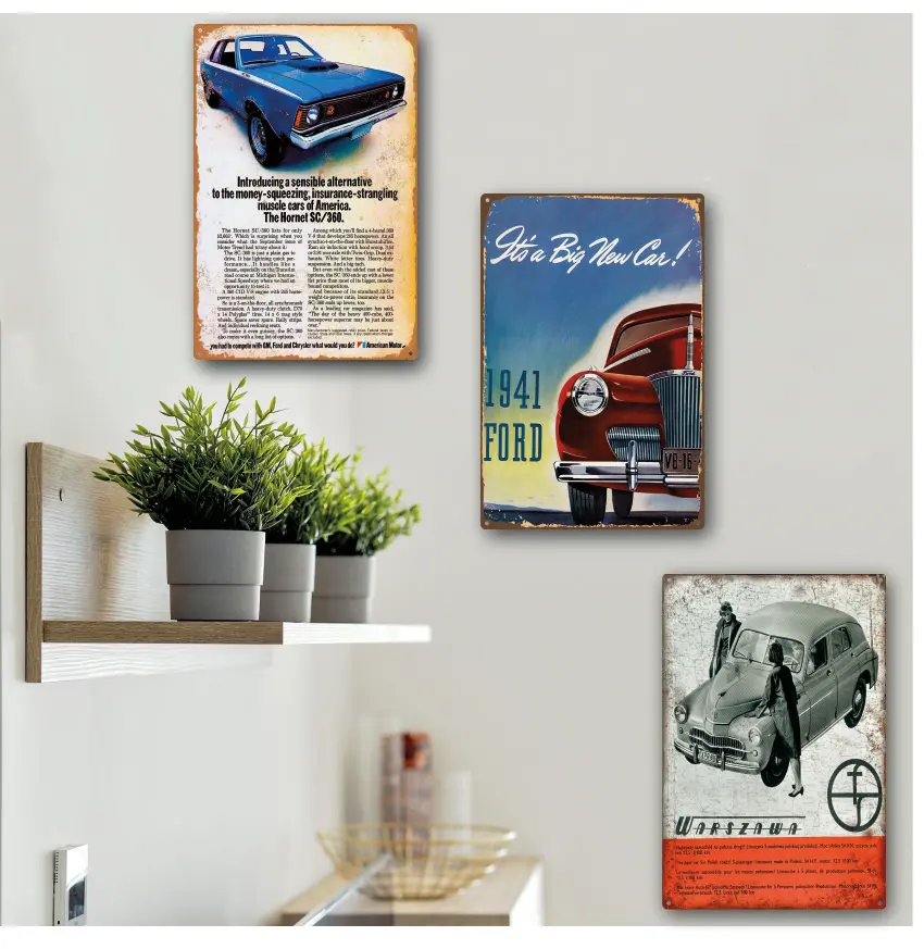 Set Di 5 Cartelli In Metallo Vintage Per Garage – Poster Retrò Officina, Pubblicità Auto E Stazione Di Servizio, 20x30 Cm, Decorazione Da Parete Uomo