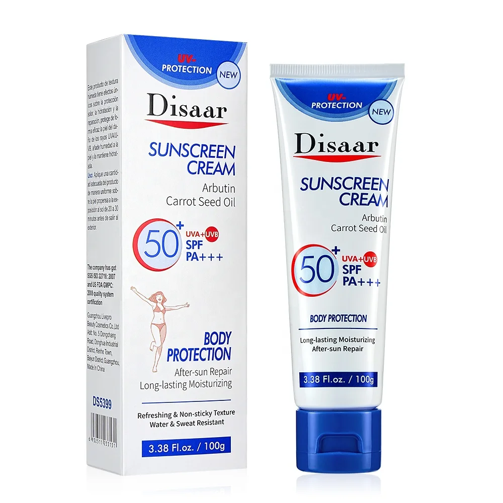 Disaar Long Lasting Moisturizing After Sun Repair Body Protection SPF50 Whitening Sunscreen Cream