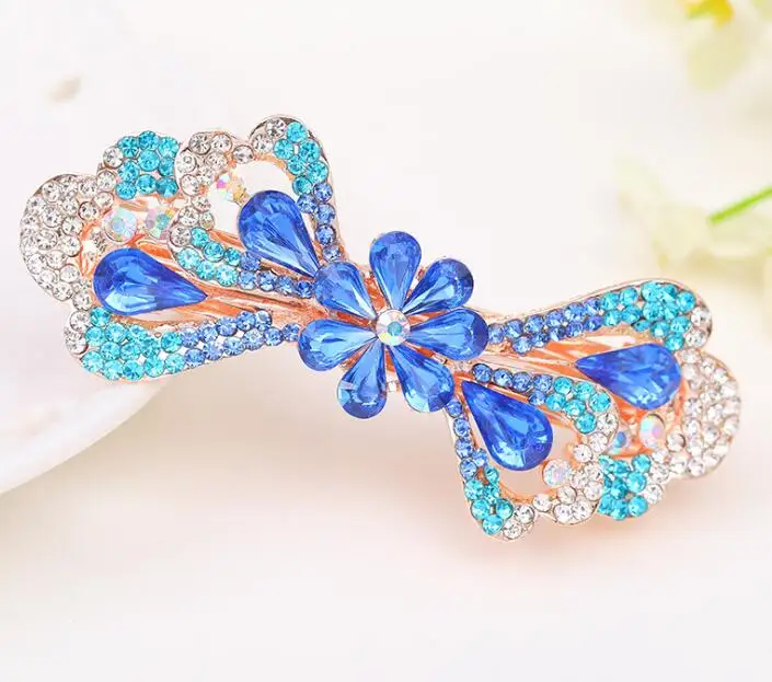 FJ01, лидер продаж, модные заколки из сплава со стразами, аксессуары для волос