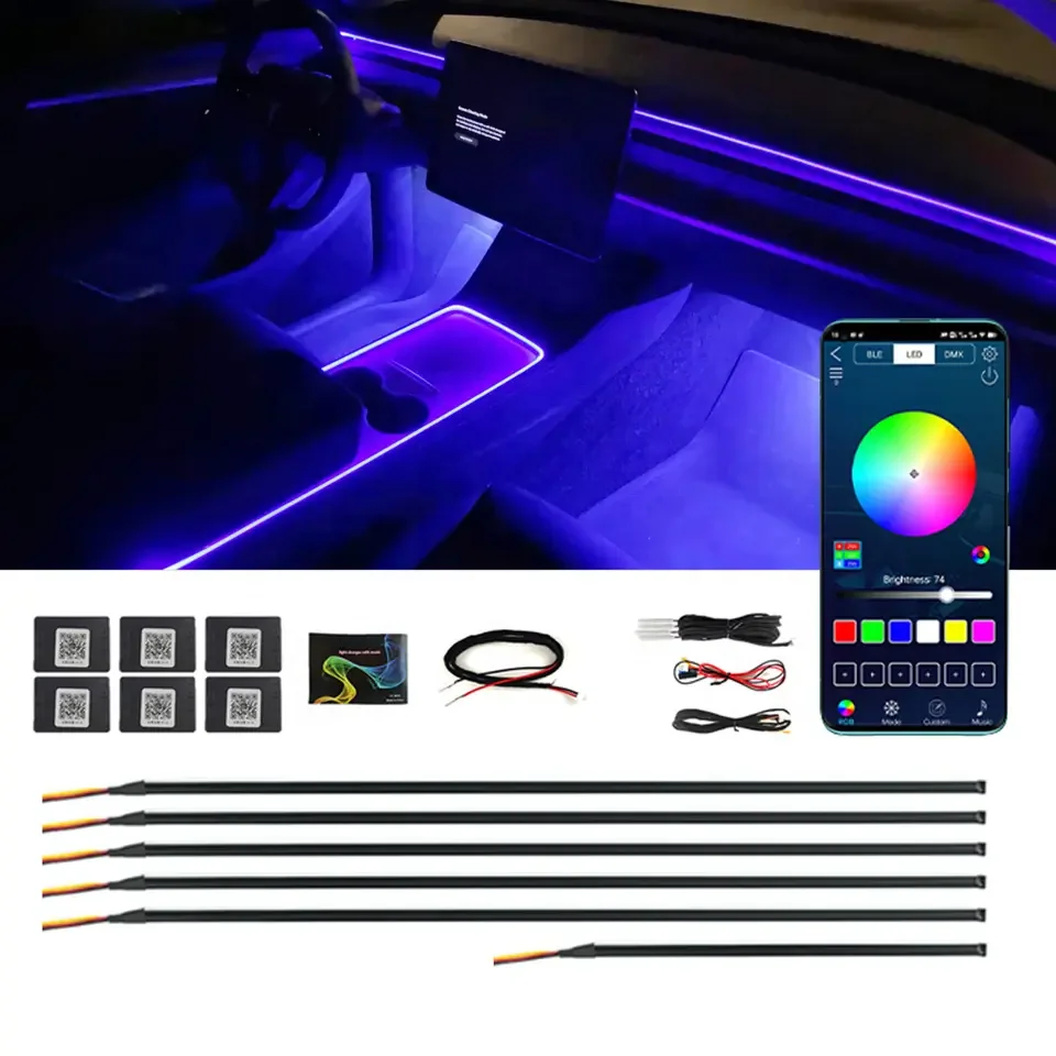 Skirt Fiber Optic Decorative Lamp APP Control Car Ambient Light Optical Skirt Fiber 2mm 3mm