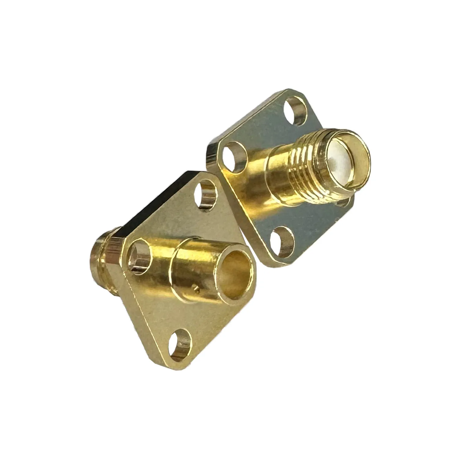 product hot sale sma kfb3 coaxial connector rf all brass gold plated sma female flange connector for rg402 cable-2