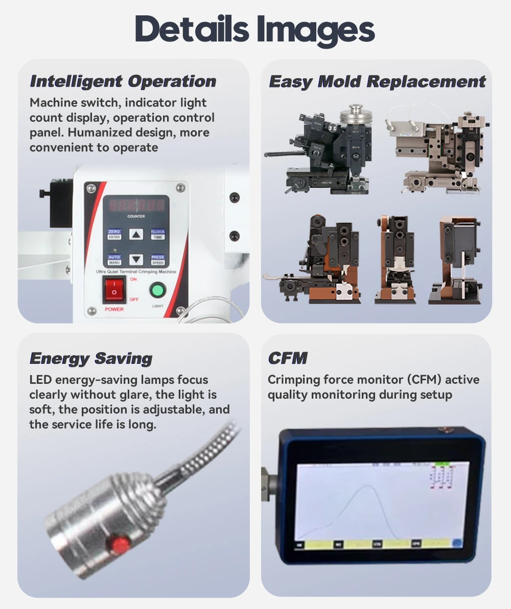 Cable Terminal Crimping Machine With CFM System EW-5040+ Crimping Force 2T-4T High Output Precision Wire Crimping Machine
