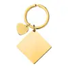 (oro) llavero de corazón de melocotón oblicuo sólido de 30*30mm (ensamblado)